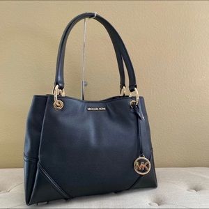 Michael Kors Large Black Nicole Shoulder Tote Bag
